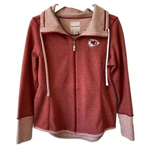 Tommy Bahama Heathered Red Kansas City Chiefs Full -Zip Sweatshirt Size Small